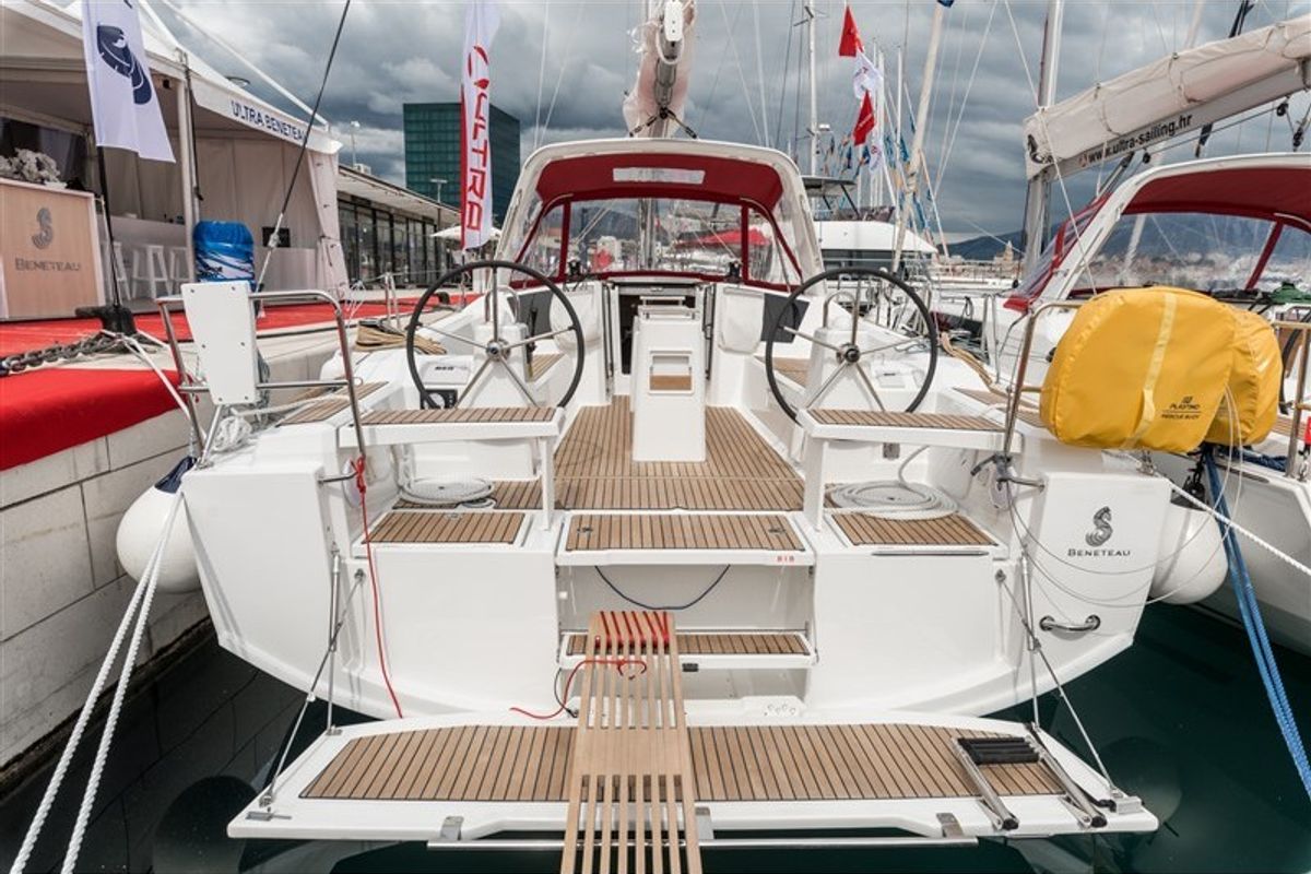 Exterior view of Majano, a Beneteau Oceanis 38.1 sailboat at Split, Croatia