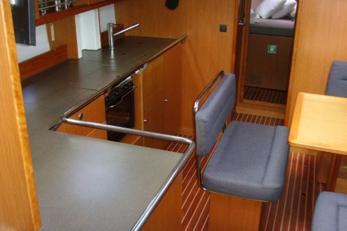 Salon of Patroklos, a Bavaria Cruiser 45 sailboat at Municipal Unit of Lefkada, Greece