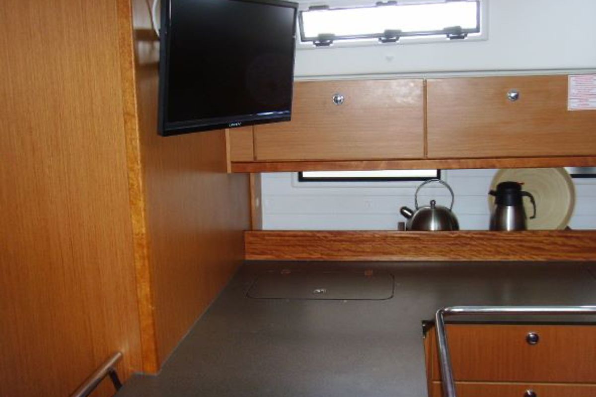 Galley of Patroklos, a Bavaria Cruiser 45 sailboat at Municipal Unit of Lefkada, Greece