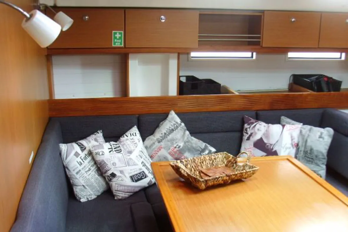 Salon of Patroklos, a Bavaria Cruiser 45 sailboat at Municipal Unit of Lefkada, Greece