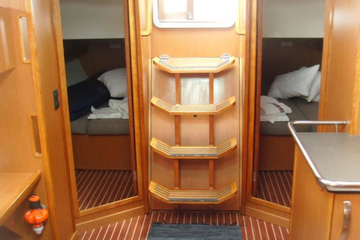 Salon of Patroklos, a Bavaria Cruiser 45 sailboat at Municipal Unit of Lefkada, Greece
