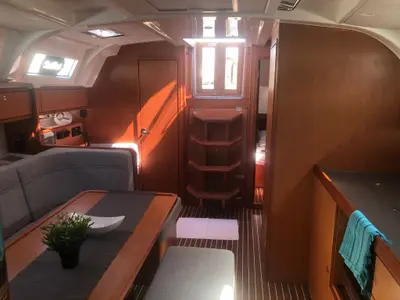 Salon of Northberry, a Bavaria Cruiser 41 sailboat at Fethiye, Turkey
