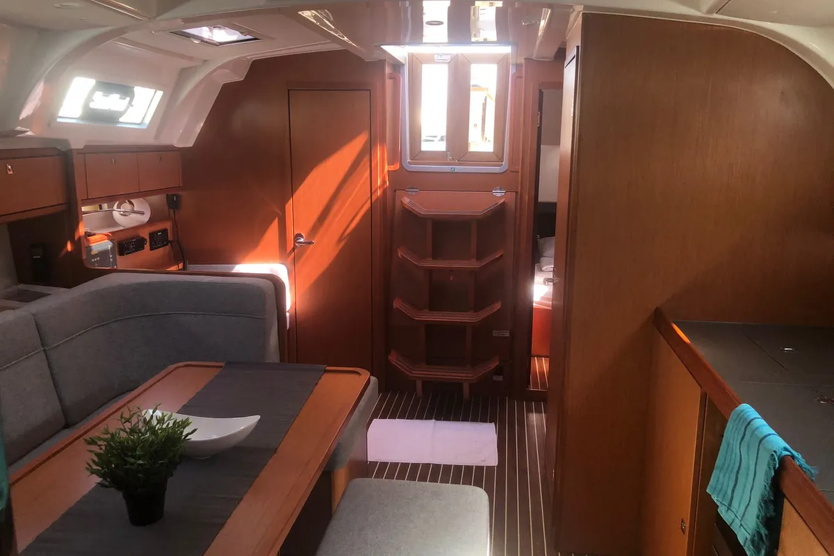 Salon of Northberry, a Bavaria Cruiser 41 sailboat at Fethiye, Turkey