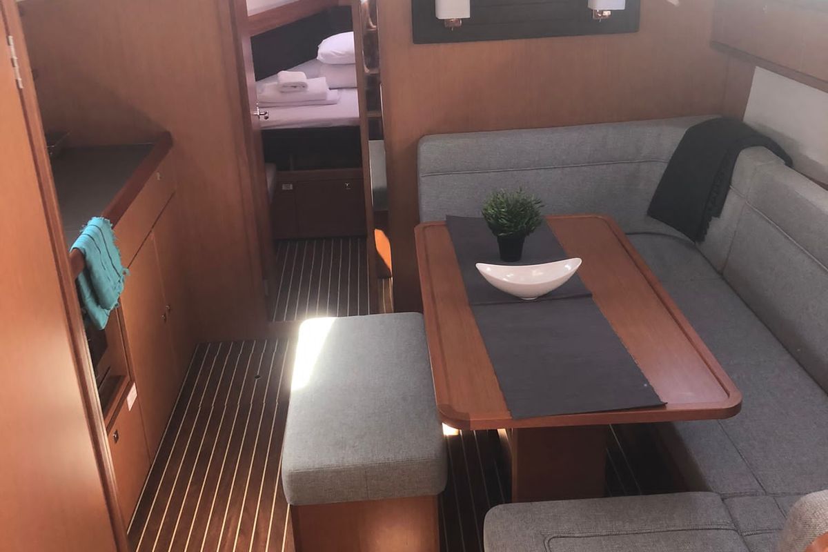 Salon of Northberry, a Bavaria Cruiser 41 sailboat at Fethiye, Turkey