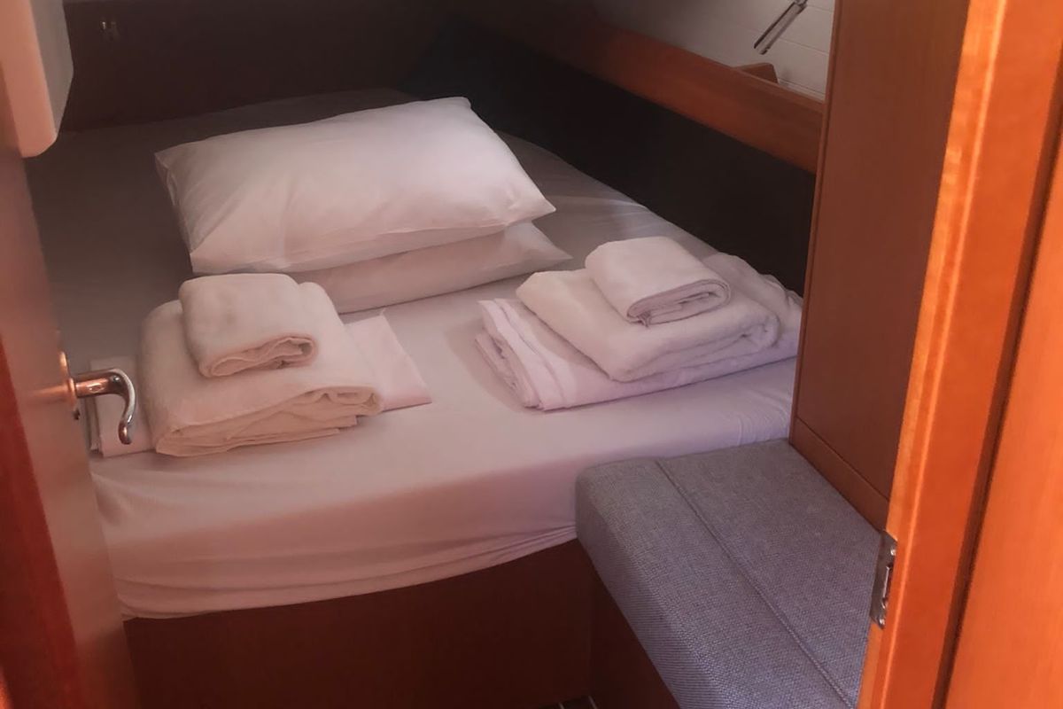 Cabin on Northberry, a Bavaria Cruiser 41 sailboat at Fethiye, Turkey