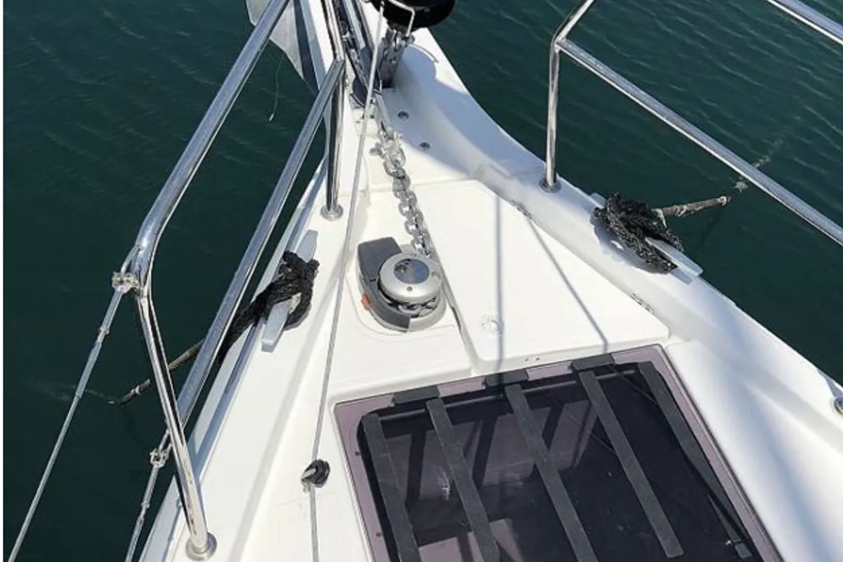 Tikal III, a Jeanneau Sun Odyssey 440 sailboat at Municipal Unit of Lefkada, Greece
