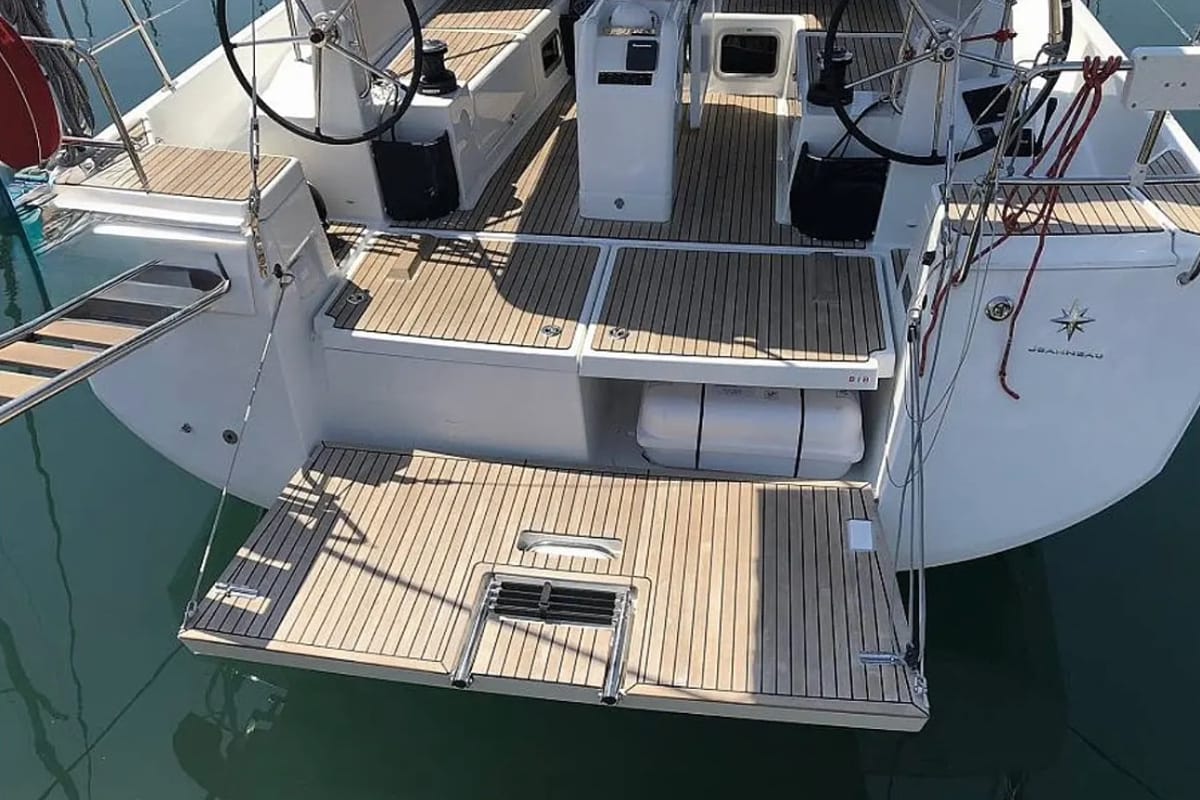 Tikal III, a Jeanneau Sun Odyssey 440 sailboat at Municipal Unit of Lefkada, Greece