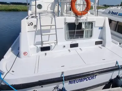 Deck of Corvette A - Budget 2, a Cygnet Corvette A motorboat at Hindeloopen, Netherlands