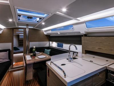 Salon of Barcelona, a Hanse Yachts Hanse 388 sailboat at Grad Šibenik, Croatia