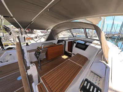 Barcelona, a Hanse Yachts Hanse 388 sailboat at Grad Šibenik, Croatia