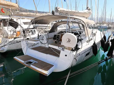 Barcelona, a Hanse Yachts Hanse 388 sailboat at Grad Šibenik, Croatia