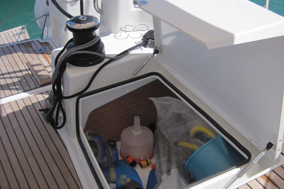Teresa, a Jeanneau Sun Odyssey 490 sailboat at Capo d'Orlando, Italy