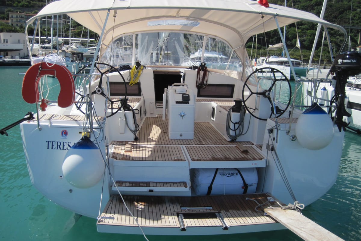 Teresa, a Jeanneau Sun Odyssey 490 sailboat at Capo d'Orlando, Italy