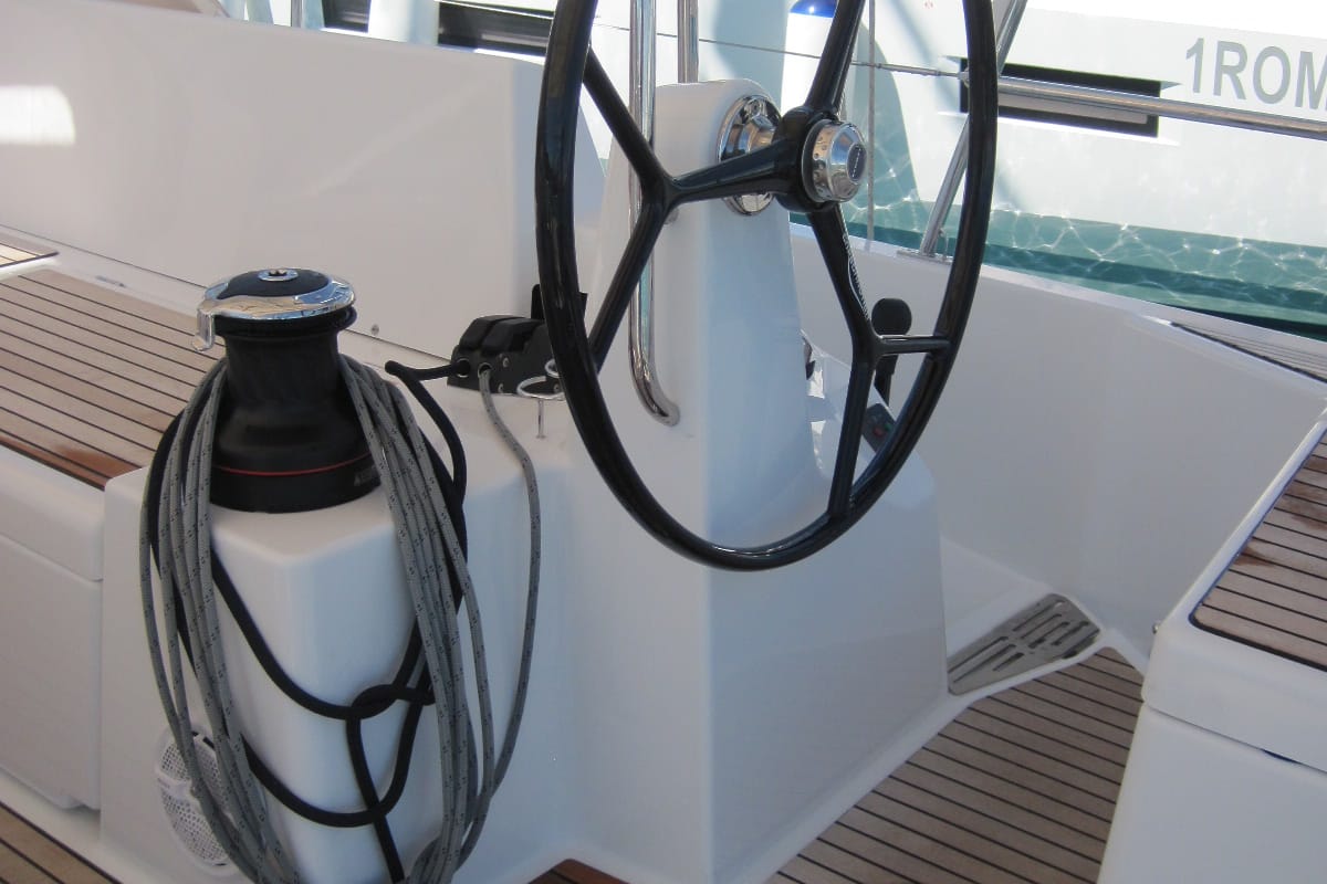 Teresa, a Jeanneau Sun Odyssey 490 sailboat at Capo d'Orlando, Italy