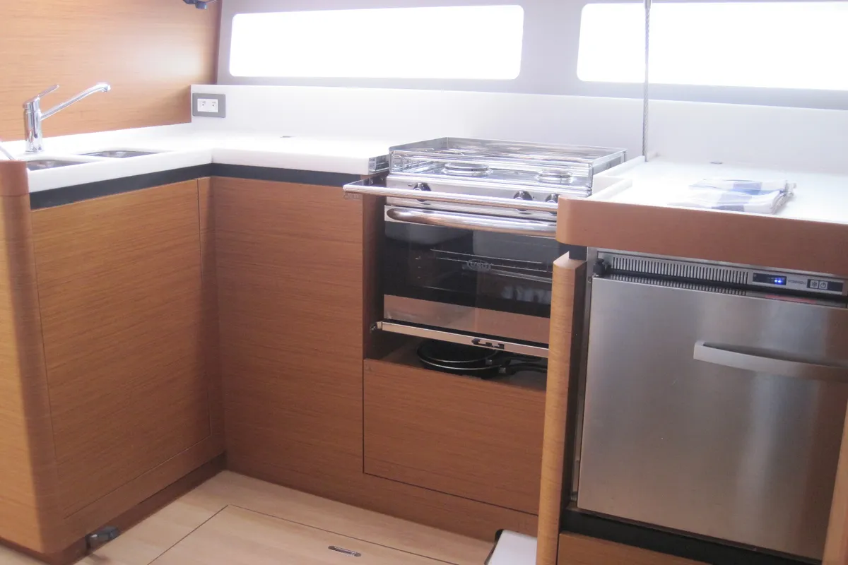 Teresa, a Jeanneau Sun Odyssey 490 sailboat at Capo d'Orlando, Italy