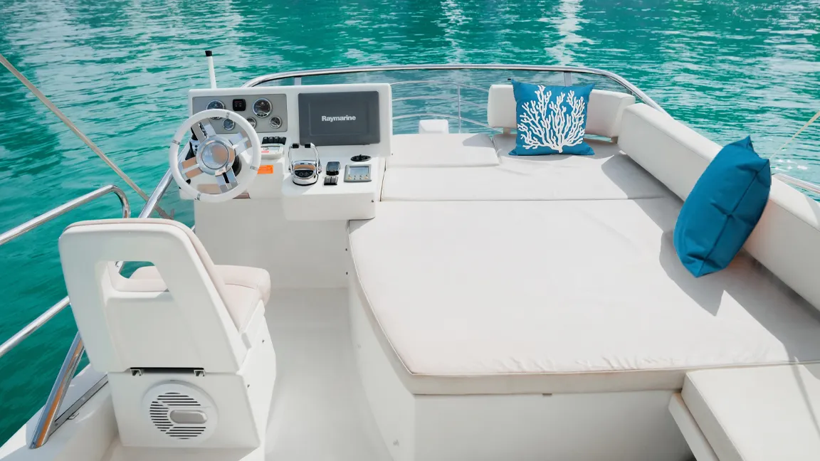 X33, a Azimut Azimut 50 yacht at Dubai Harbour, United Arab Emirates