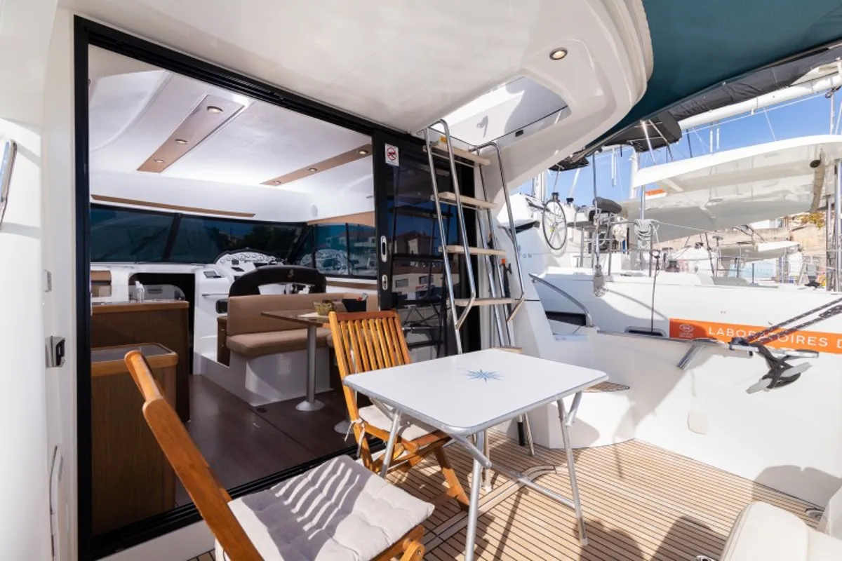Deck of Capricorn, a Beneteau Antares 36 yacht at Grad Šibenik, Croatia