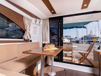 Salon of Capricorn, a Beneteau Antares 36 yacht at Grad Šibenik, Croatia