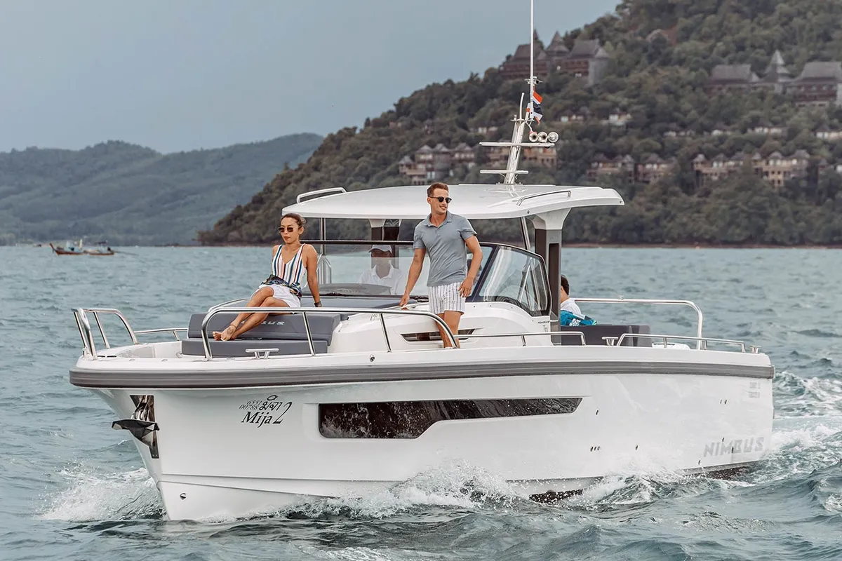 Mija, a Nimbus Nimbus T11 motorboat at Ko Kaeo, Thailand