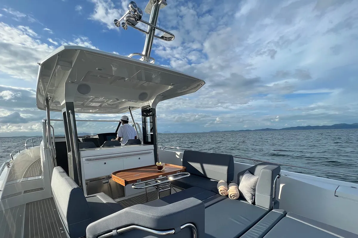 Mija, a Nimbus Nimbus T11 motorboat at Ko Kaeo, Thailand