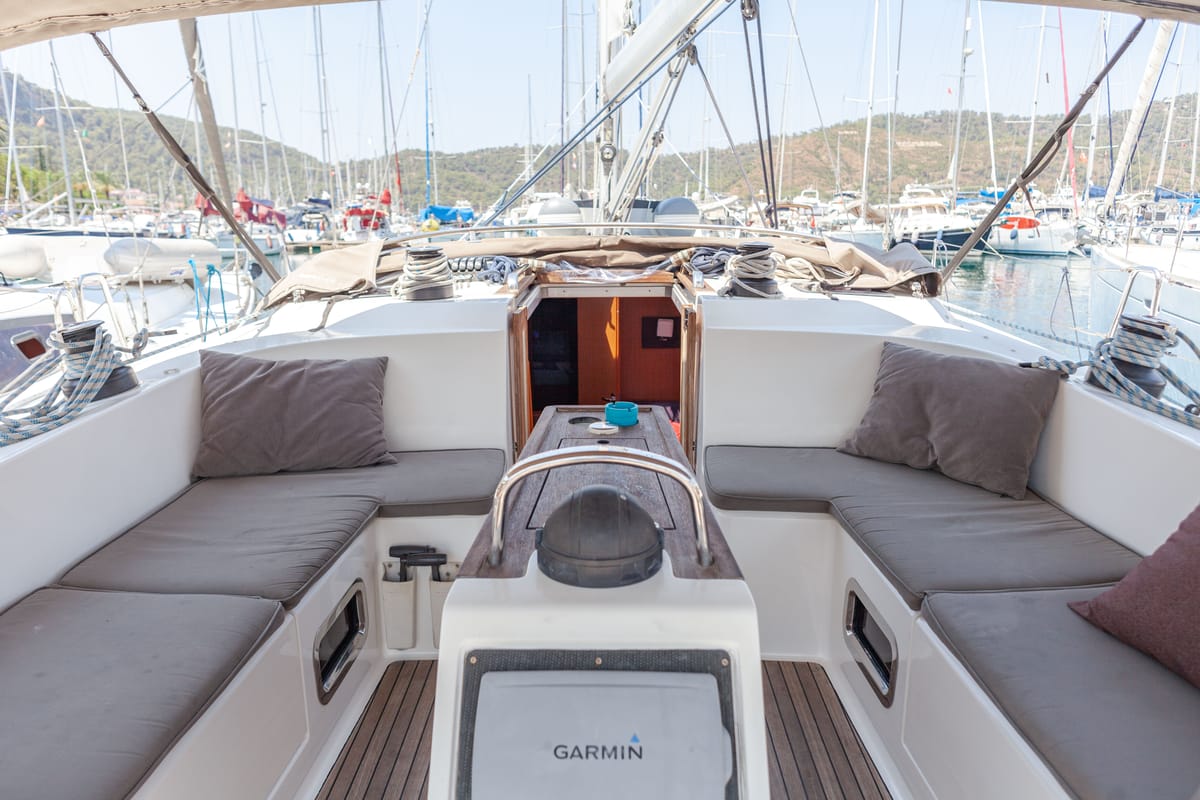 Sail Vega, a Bavaria Cruiser 46 sailboat at Fethiye, Turkey