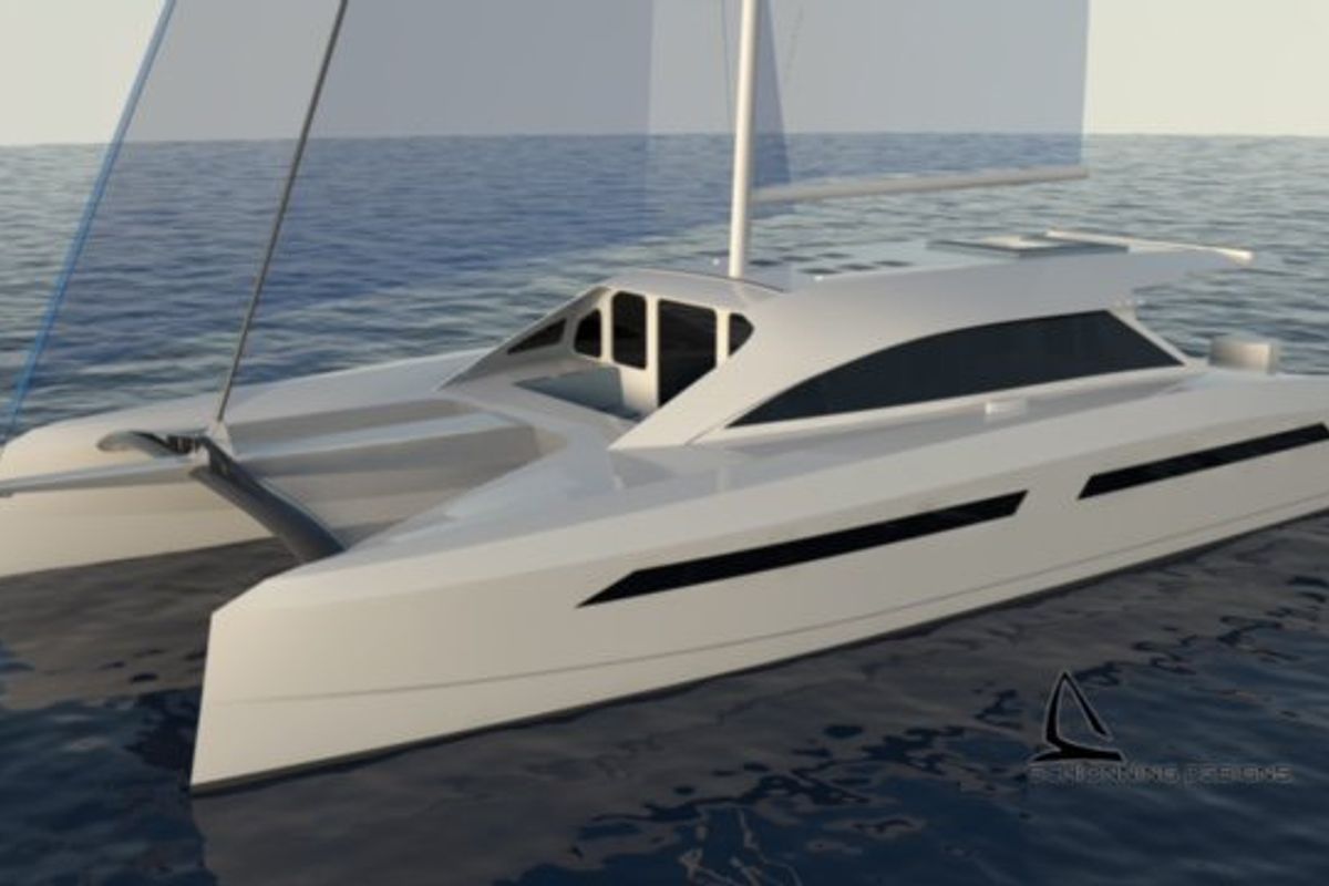 Exterior view of No Name, a Armor Boats Solitaire 1740 catamaran at Athens, Greece