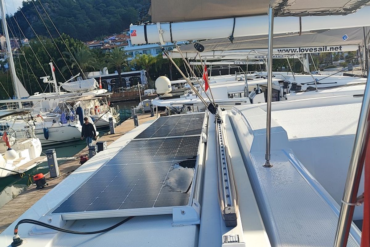 Reina, a Fountaine Pajot Astrea 42 catamaran at Fethiye, Turkey