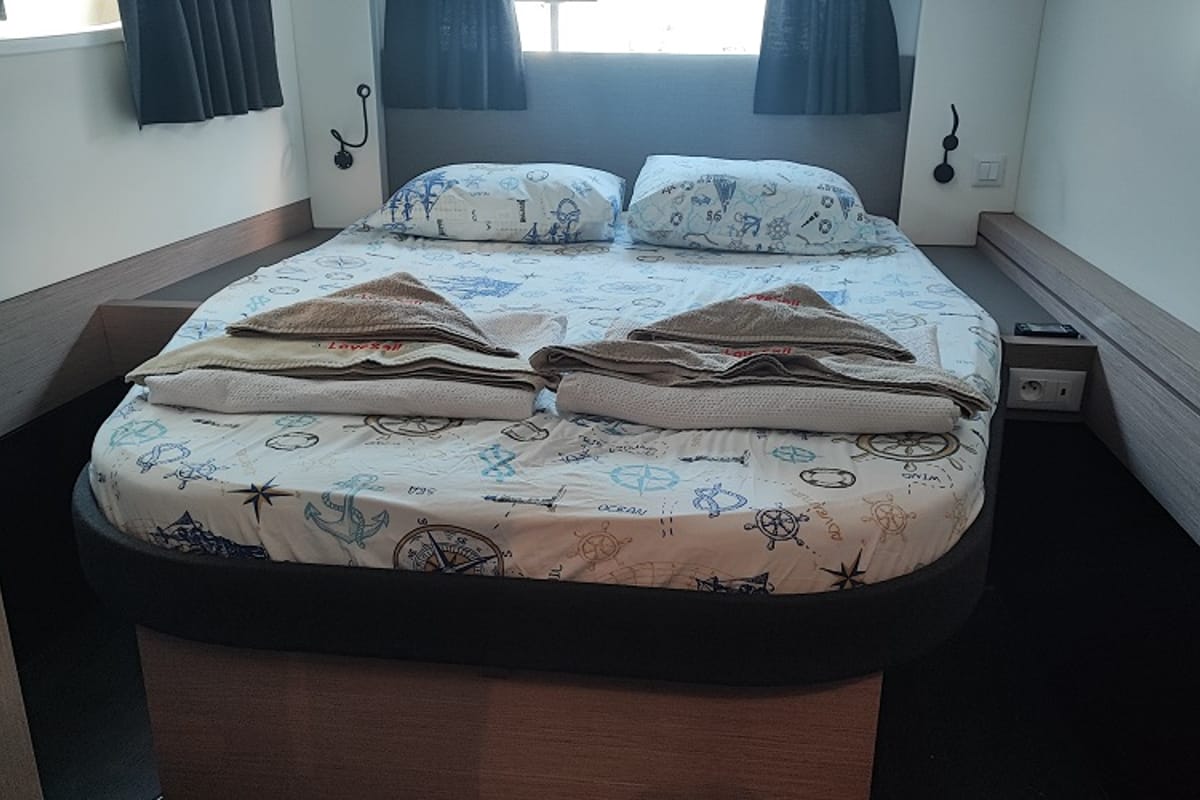 Reina, a Fountaine Pajot Astrea 42 catamaran at Fethiye, Turkey