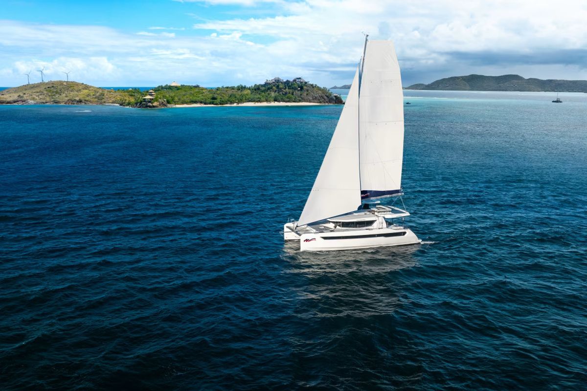 Exterior view of Moorings 5200 Exclusive Plus, a Leopard 52 catamaran at Marigot, France