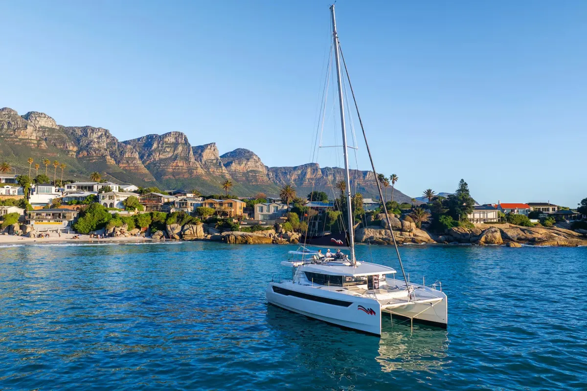 Exterior view of Moorings 5200 Exclusive Plus, a Leopard 52 catamaran at Marigot, France