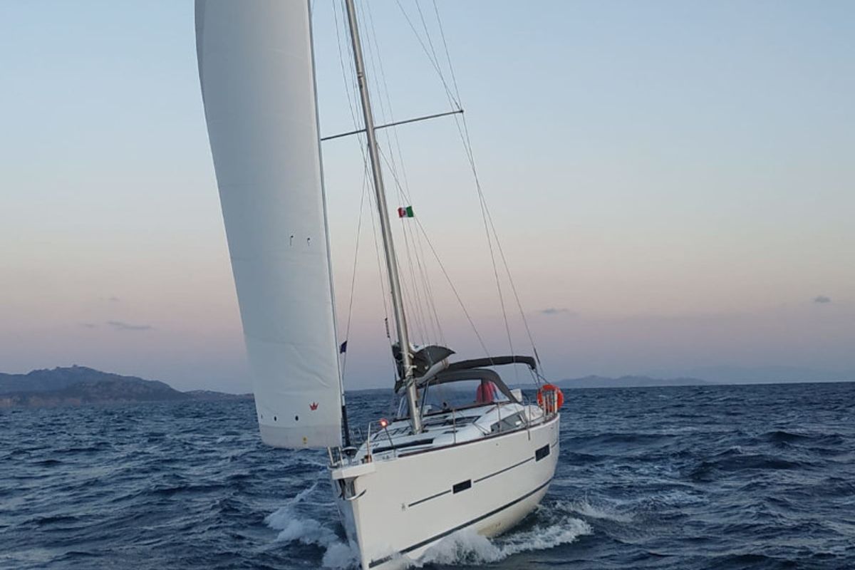 Exterior view of Holiday planet, a Dufour 520 Grand Large sailboat at Palermo, Italy