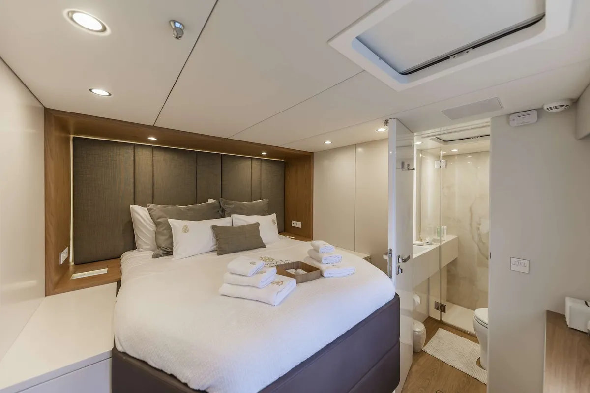 Cabin on Sinata, a Sunreef Yachts Sunreef 60 catamaran at Općina Rogoznica, Croatia