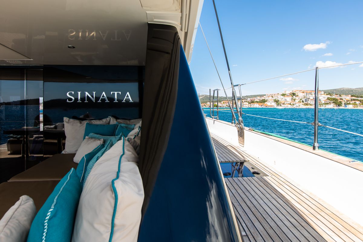 Deck of Sinata, a Sunreef Yachts Sunreef 60 catamaran at Općina Rogoznica, Croatia