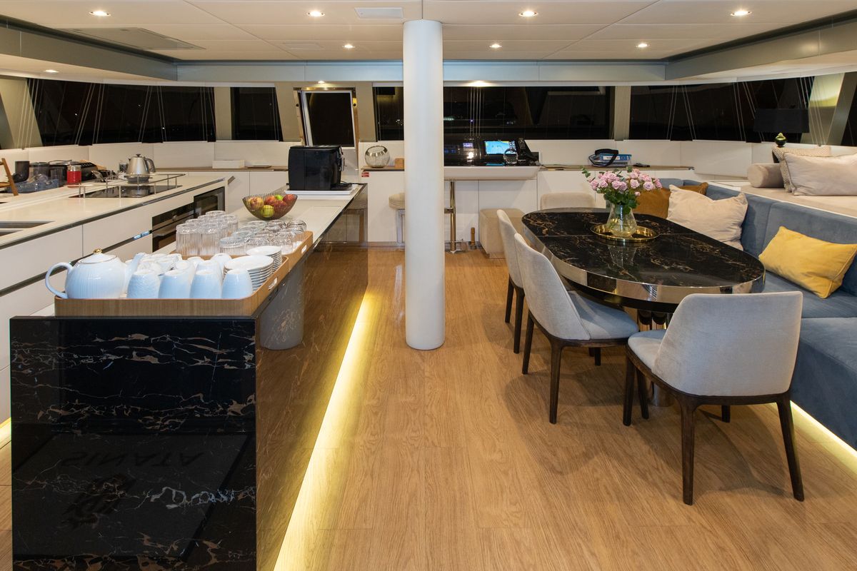 Salon of Sinata, a Sunreef Yachts Sunreef 60 catamaran at Općina Rogoznica, Croatia