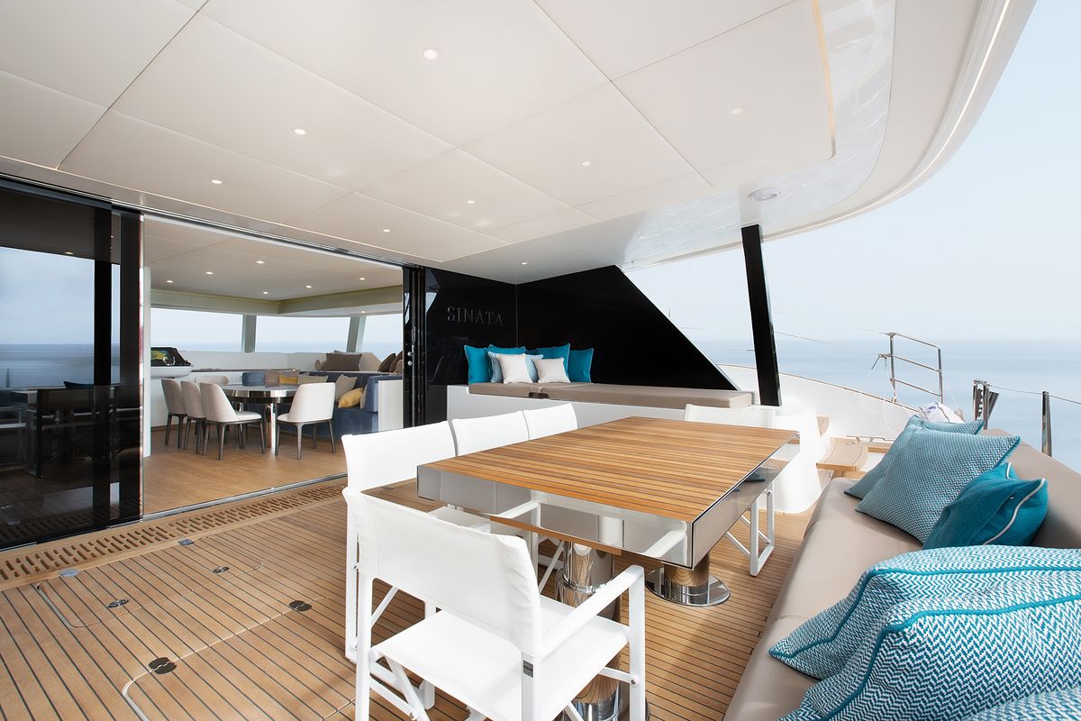 Deck of Sinata, a Sunreef Yachts Sunreef 60 catamaran at Općina Rogoznica, Croatia