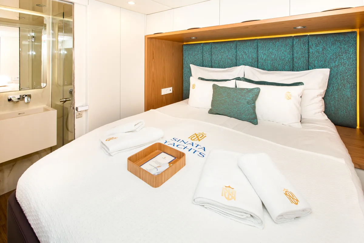 Cabin on Sinata, a Sunreef Yachts Sunreef 60 catamaran at Općina Rogoznica, Croatia
