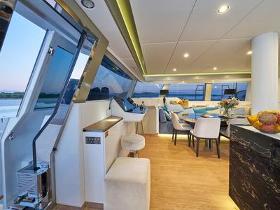 Cockpit of Sinata, a Sunreef Yachts Sunreef 60 catamaran at Općina Rogoznica, Croatia