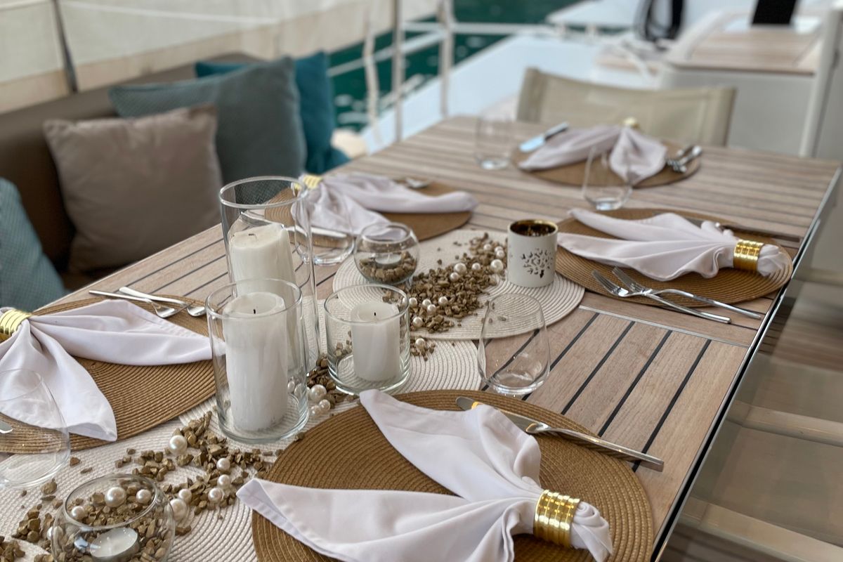 Deck of Sinata, a Sunreef Yachts Sunreef 60 catamaran at Općina Rogoznica, Croatia