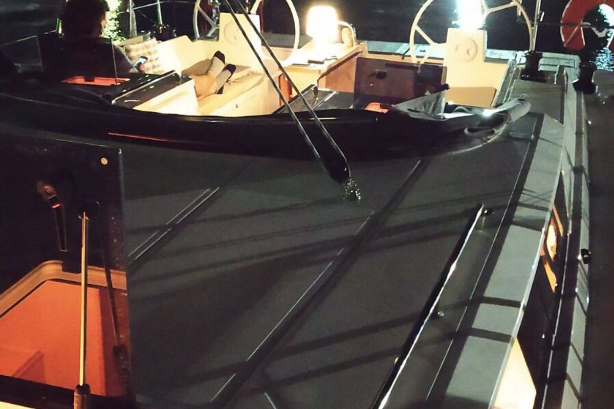 Cockpit of Callisto, a Bavaria Cruiser 45 sailboat at Municipal Unit of Ellomenos, Greece