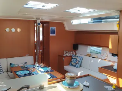 Salon of Callisto, a Bavaria Cruiser 45 sailboat at Municipal Unit of Ellomenos, Greece
