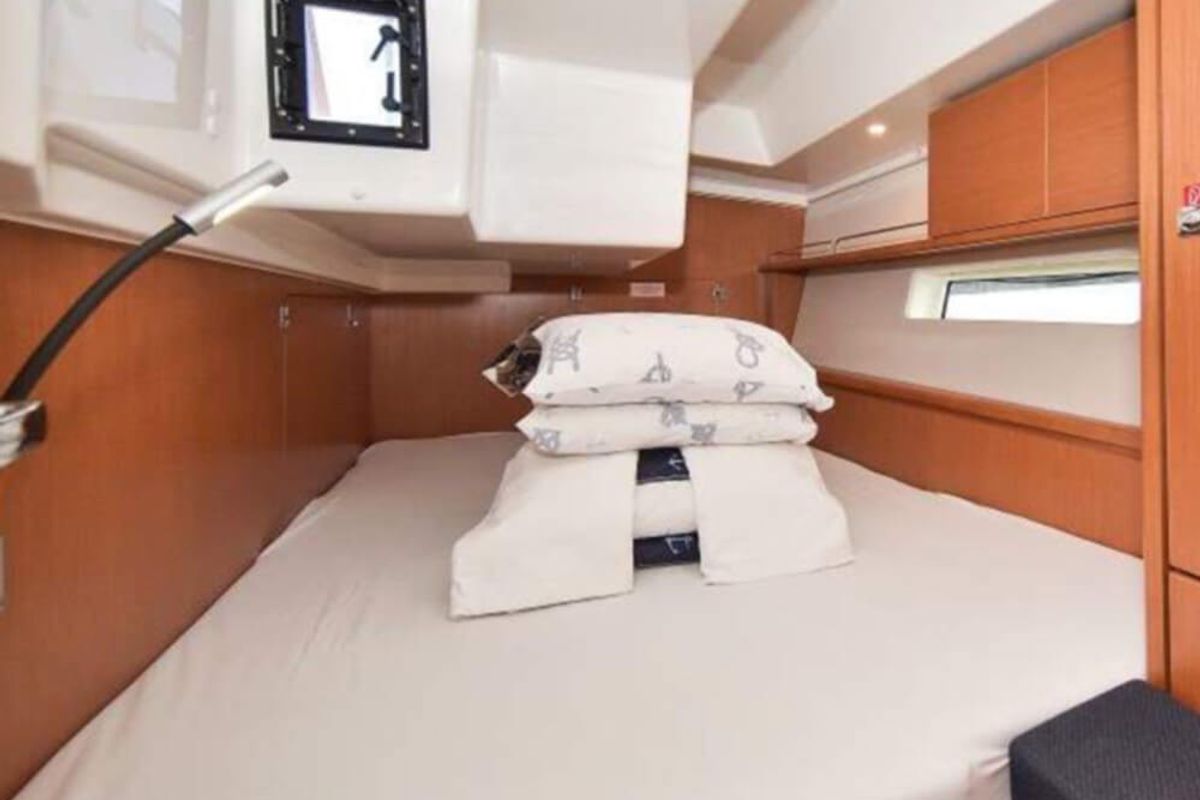 Cabin on Callisto, a Bavaria Cruiser 45 sailboat at Municipal Unit of Ellomenos, Greece