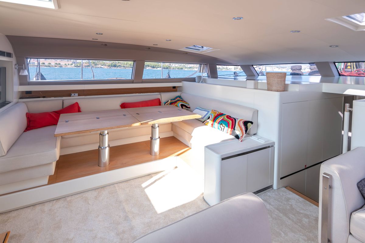 Salon of Bubbles, a CNB 76 sailboat at Grad Kaštela, Croatia