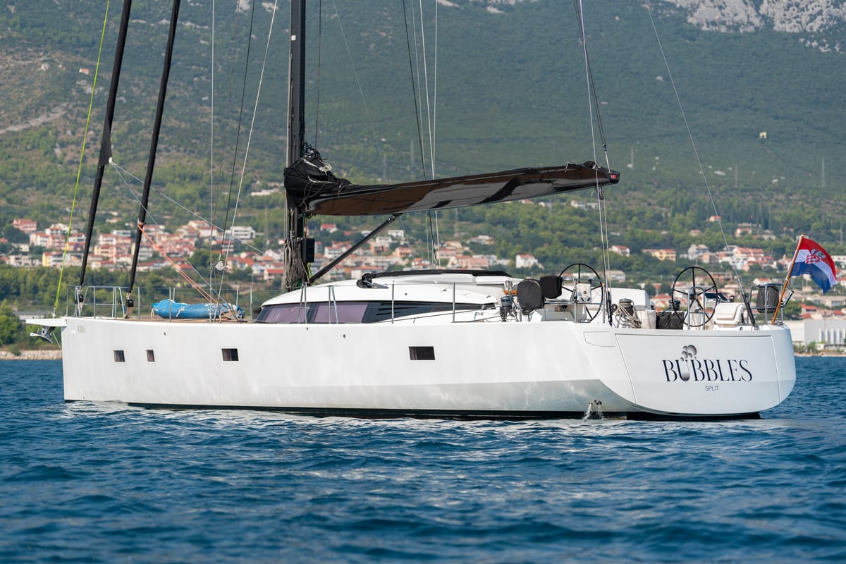 Bubbles, a CNB 76 sailboat at Grad Kaštela, Croatia