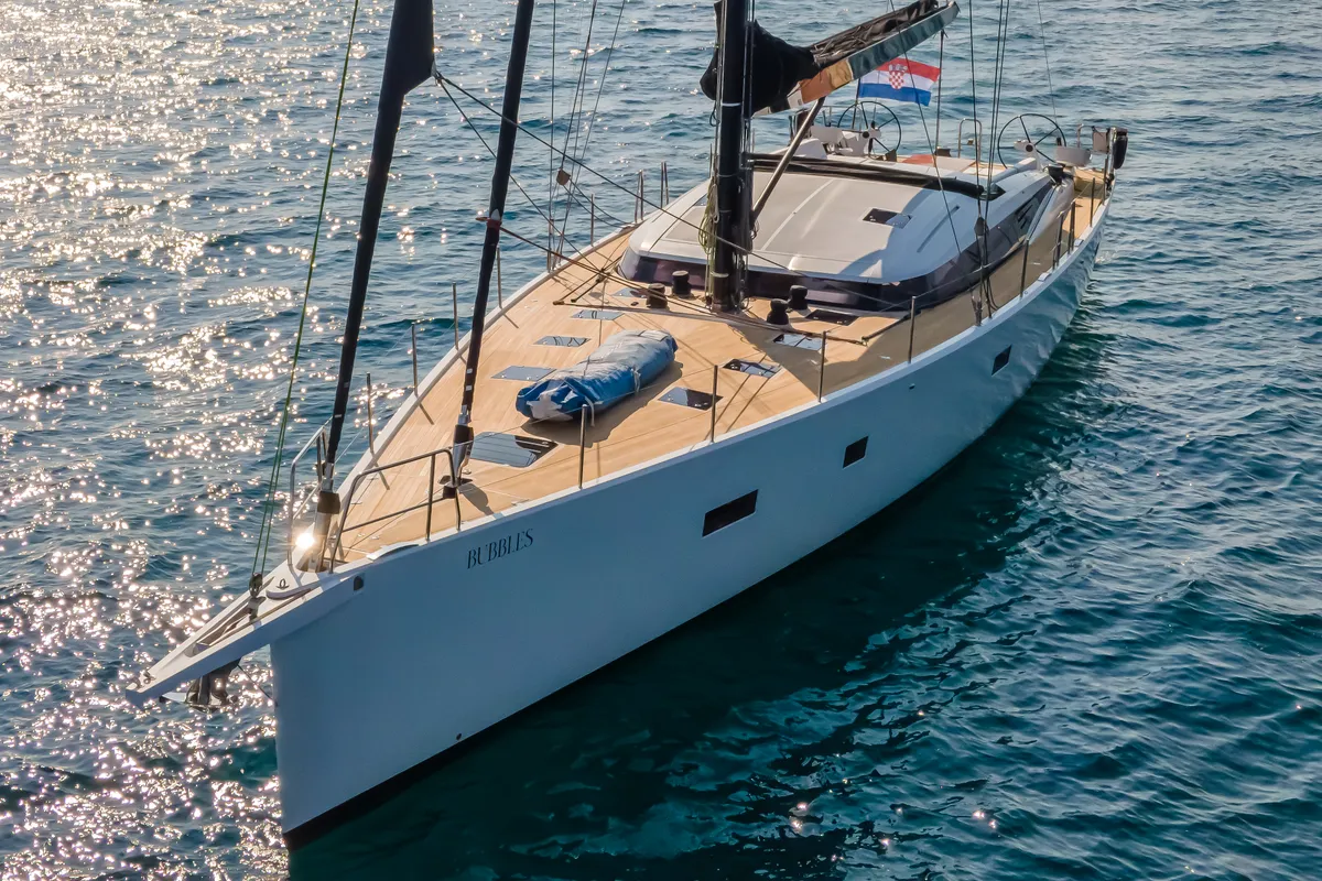 Bubbles, a CNB 76 sailboat at Grad Kaštela, Croatia