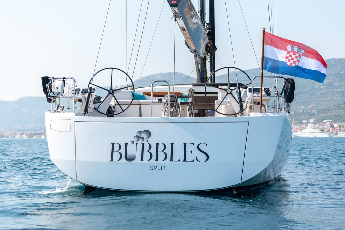 Bubbles, a CNB 76 sailboat at Grad Kaštela, Croatia
