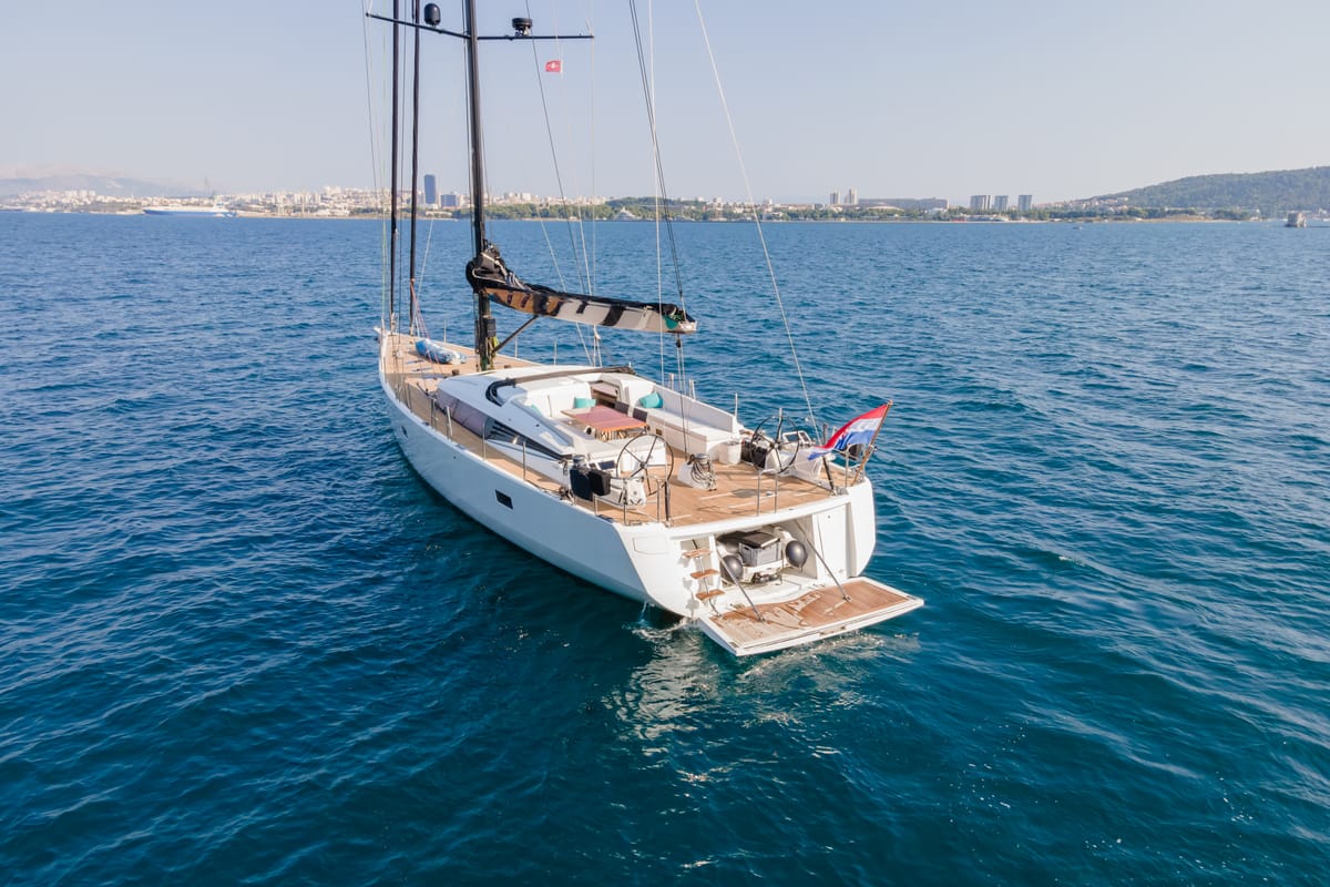 Bubbles, a CNB 76 sailboat at Grad Kaštela, Croatia
