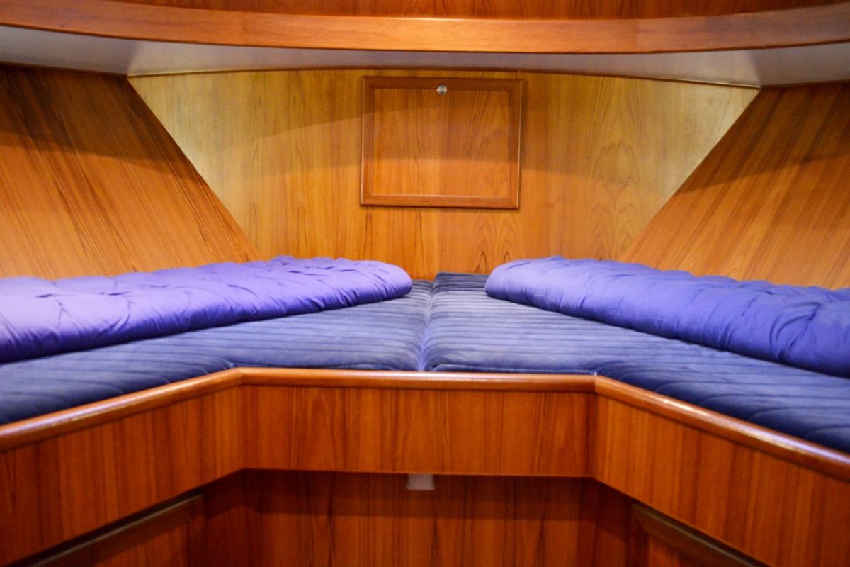 Cabin on Drait 117, a De Drait DeLuxe 42 motorboat at Drachten, Netherlands