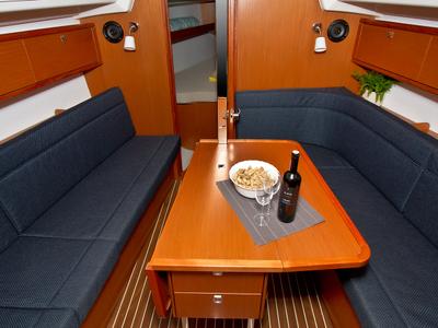 Salon of Artina, a Bavaria Cruiser 34 sailboat at Split, Croatia