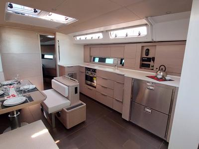 Galley of Nausicaä, a Hanse Yachts Hanse 460 sailboat at Rosignano Solvay, Italy