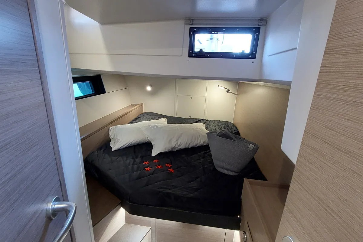 Cabin on Nausicaä, a Hanse Yachts Hanse 460 sailboat at Rosignano Solvay, Italy